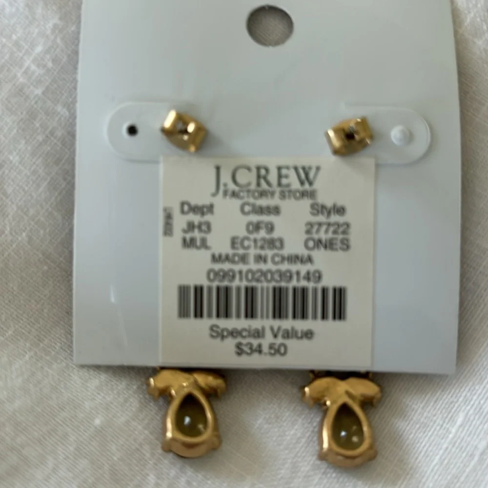 J crew factory topaz colored gemstone earrings - Picture 3 of 5